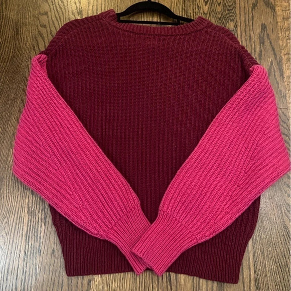 Women's Crewneck Pullover Sweater - A New Day™ Pink and Maroon - Picture 2 of 4